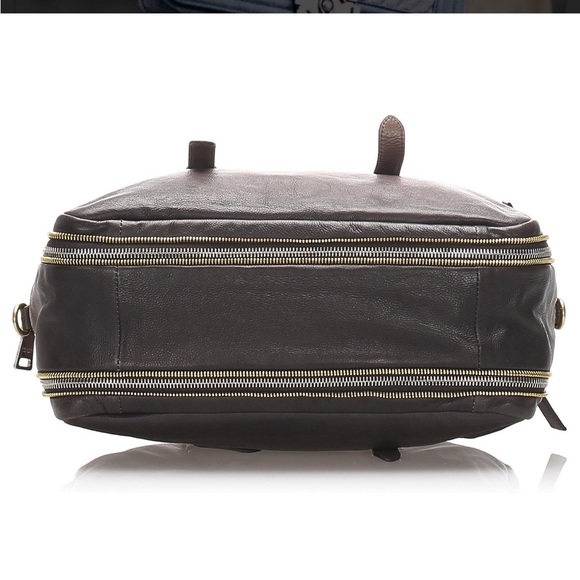 Prada Brown Vernice Two Way Leather Travel Bag - Picture 5 of 7